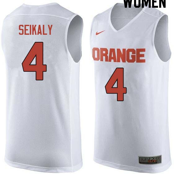 Women #4 Rony Seikaly Syracuse White College Basketball Jerseys Sale-White